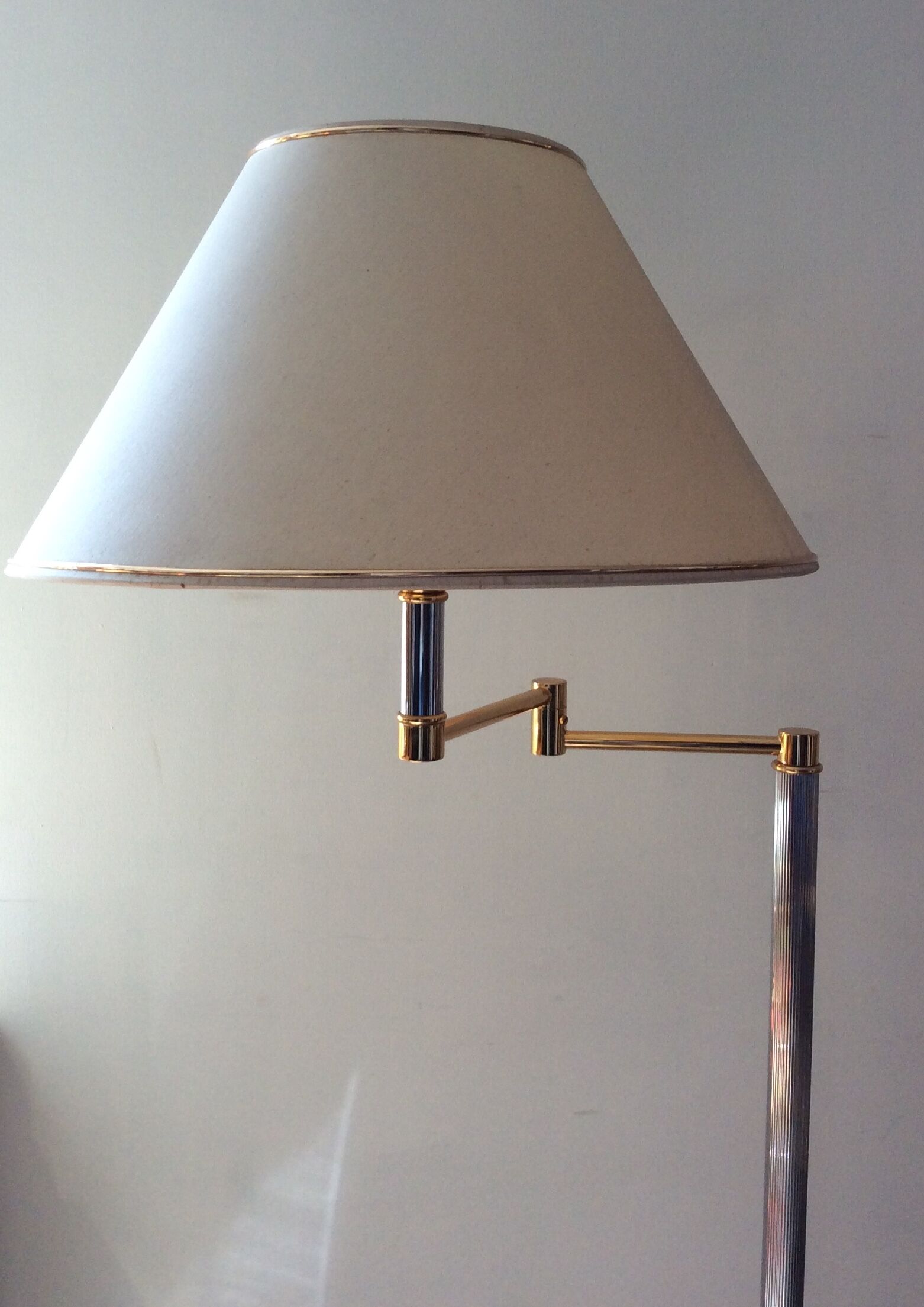 Floor lamp chrome and gold reader of the 70s