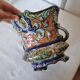 Antique ceramic macetero Barbotines Onnaing Siglo XIX Art Nouveau