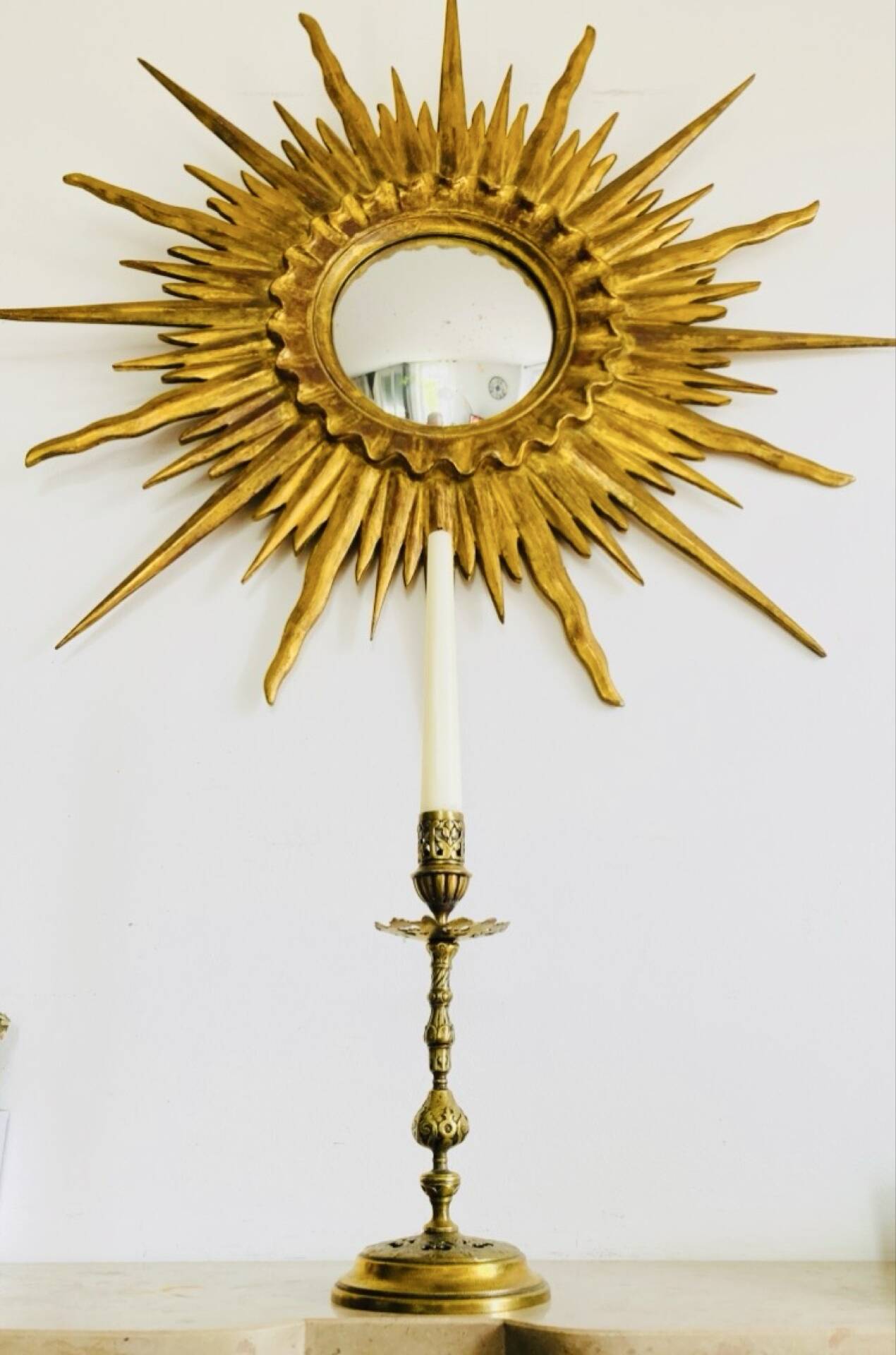 19th-century gilded bronze candlestick
