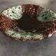 Ceramic fruit bowl centrepiece with grape cluster decoration, numbered.