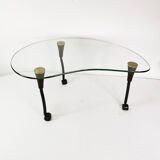 Table basse postmoderne en forme de rein, Allemagne, années 1980.