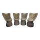 Set of 4 garden chairs stone tree stump