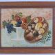 Oil painting still life signed and dated, painted on board with frame B8