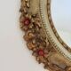 Large round wall mirror, baroque, floral pattern, rococo, 1970s