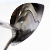 Chrome metal floral candle holder