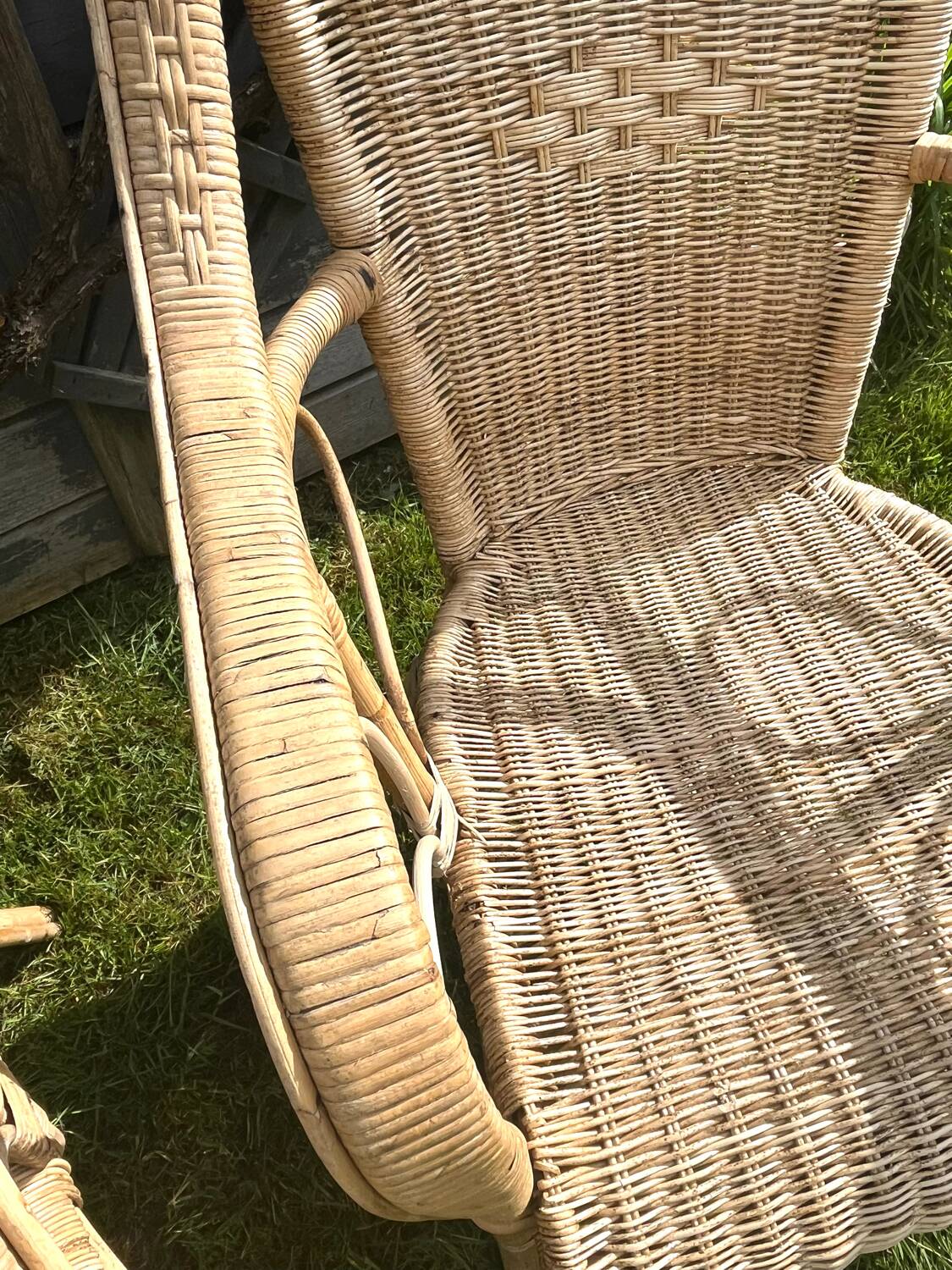 Rattan armchair duo