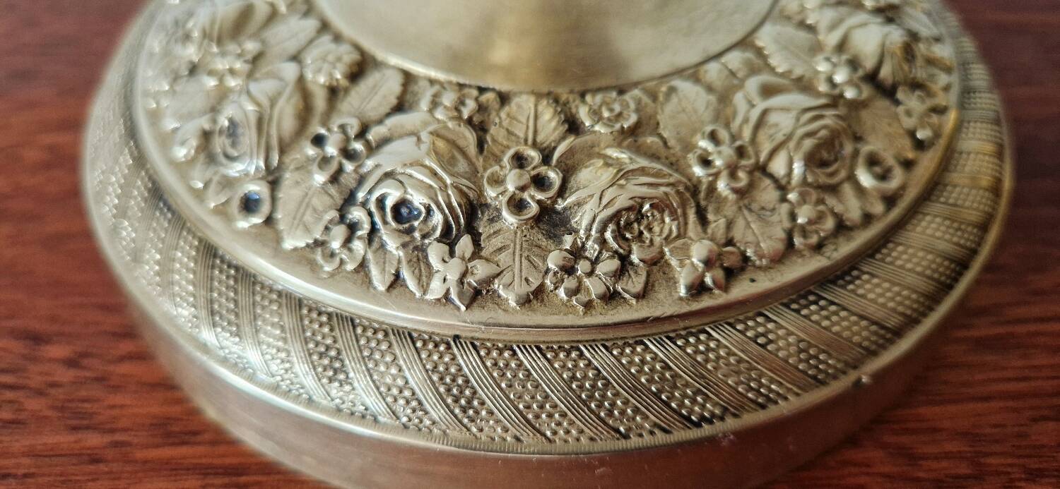 Two gilded bronze candlesticks, 19th century