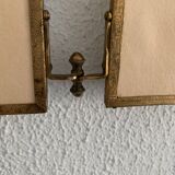 Vintage mirror 1900 triptych barber dressing table brass - 27 x 70 cm