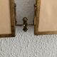 Vintage mirror 1900 triptych barber dressing table brass - 27 x 70 cm