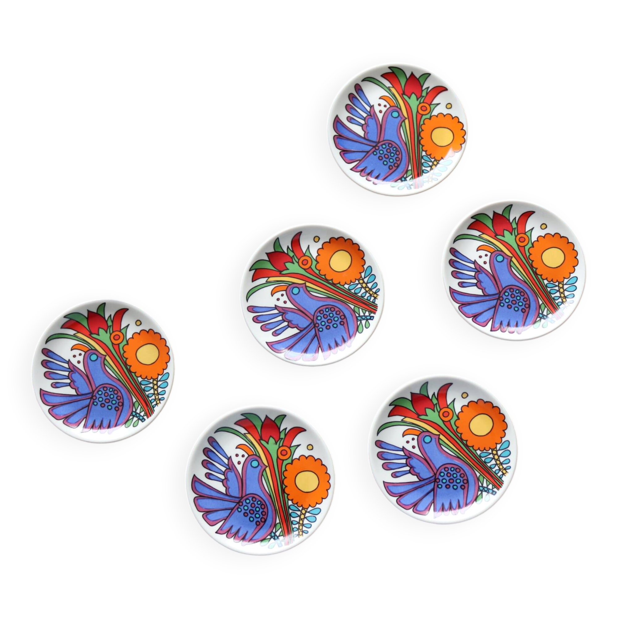Set of 6 vintage coasters Villeroy & Boch model "Acapulco"