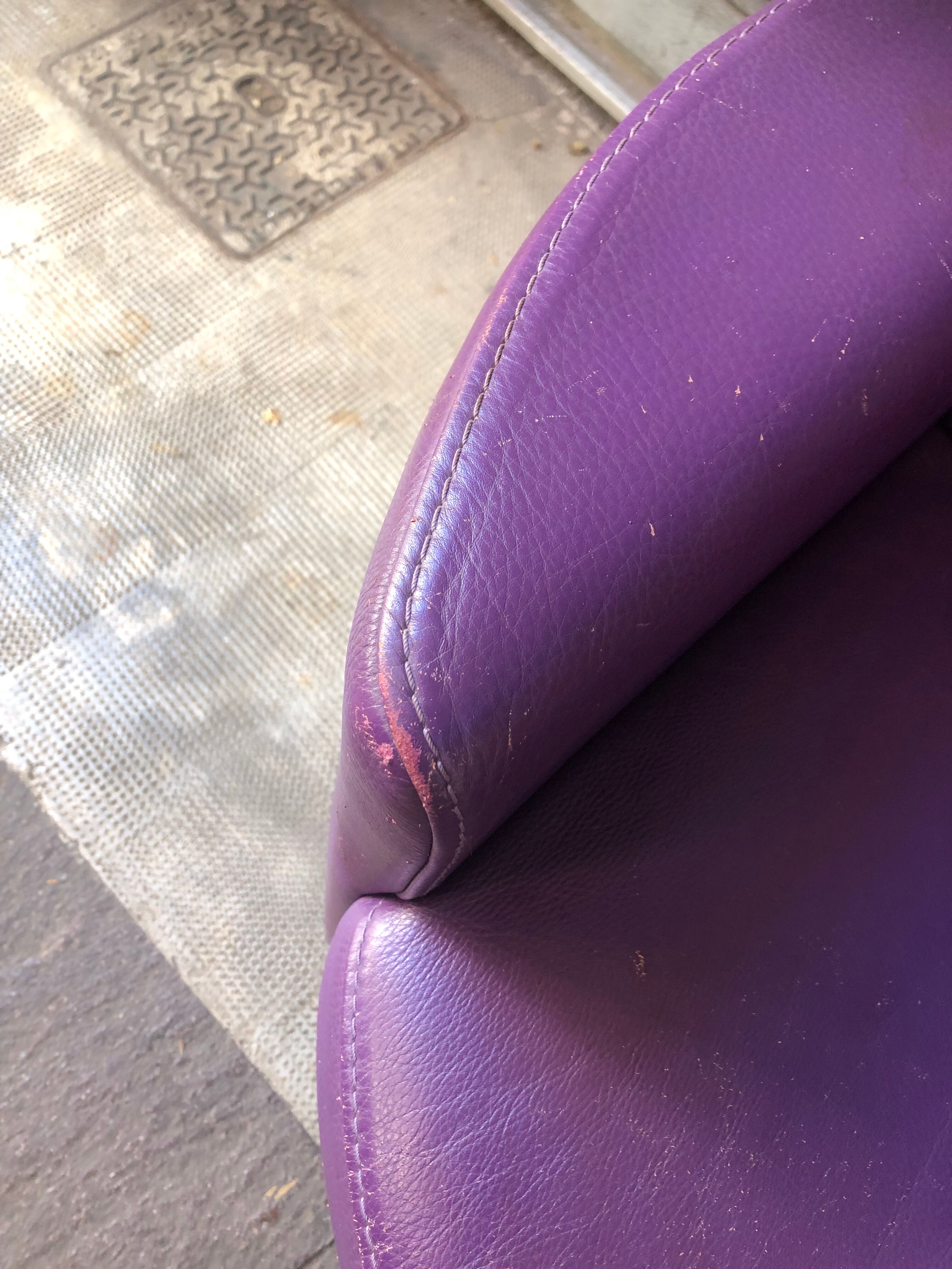 Steiner Bagatelle model armchair in purple leather