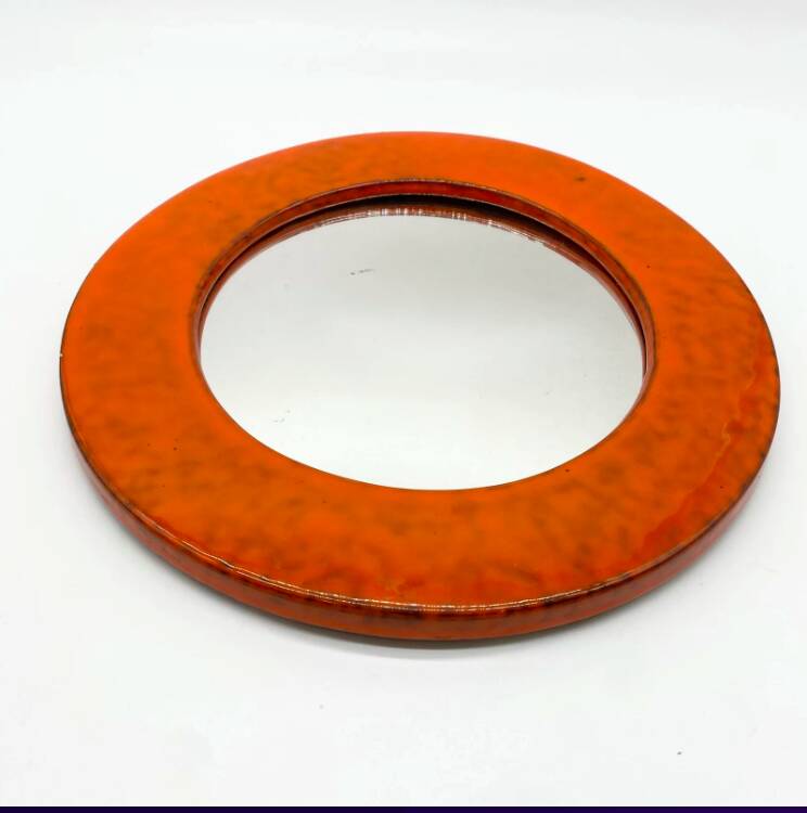 Miroir céramique glaçure « orange », 1960s