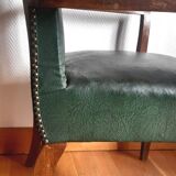 Pair of 1940 bridge armchairs in skaï