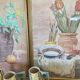 Watercolour still life from the 1970s under glass.