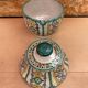 Old Jobbana Butter Jar Morocco Polychrome Earthenware 19th Century Vintage #B084