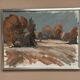 Original Swedish Oil on Canvas – “Red Autumn” by Knut Måsö (1926–2016) – Signed – Vintage & Framed – 57 × 44 cm (22.4" × 17.3")
