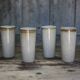 Ceramic cup set signed by Jean Austruy X 4, large ceramic cup.