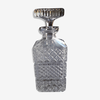 Chiseled glass whiskey decanter