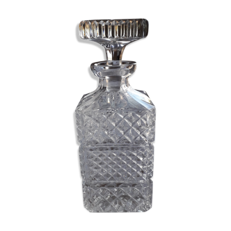 Chiseled glass whiskey decanter