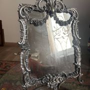 Large silvered bronze table mirror – 19th century – Louis XVI style