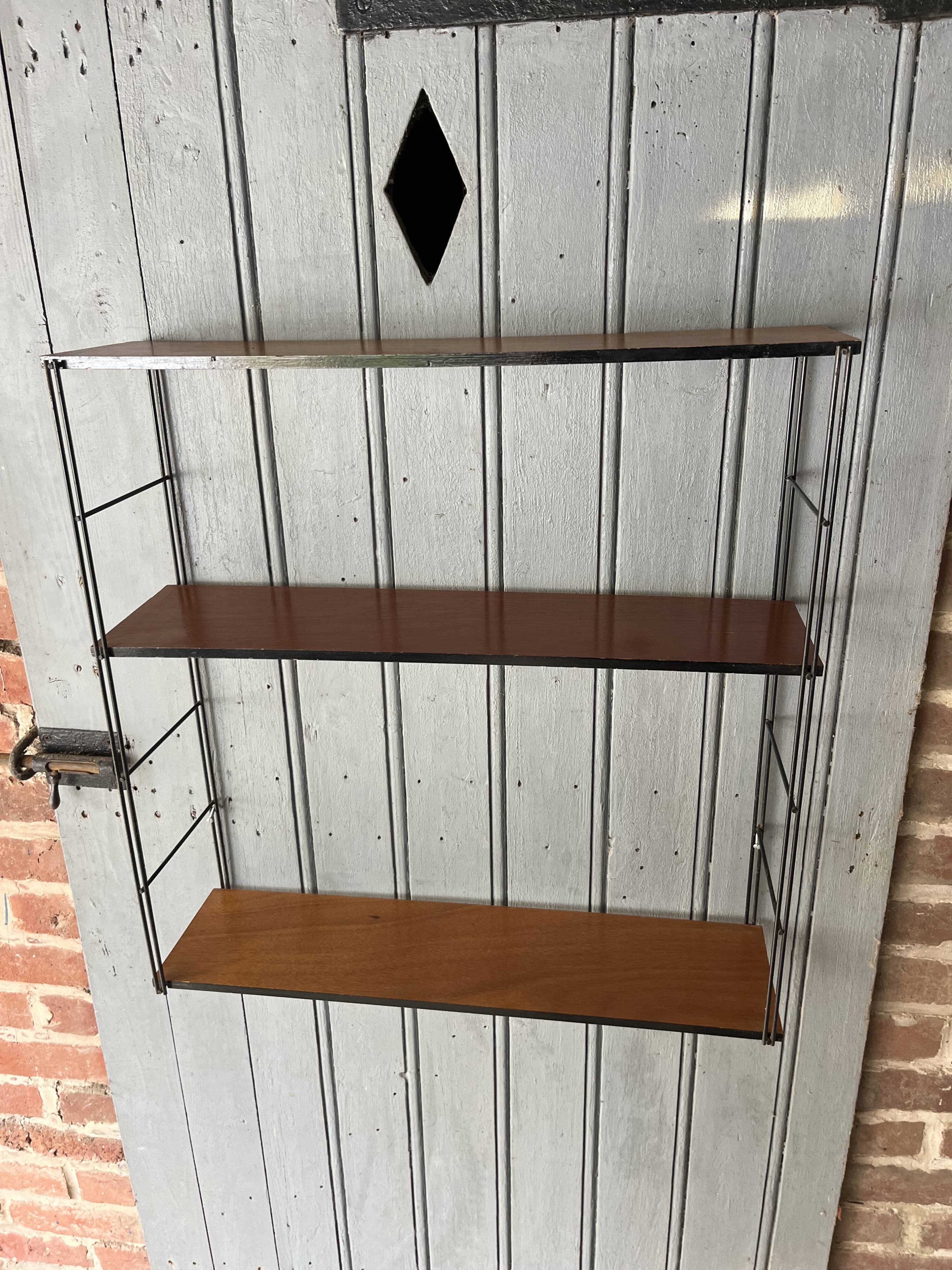 String shelf in wood and iron