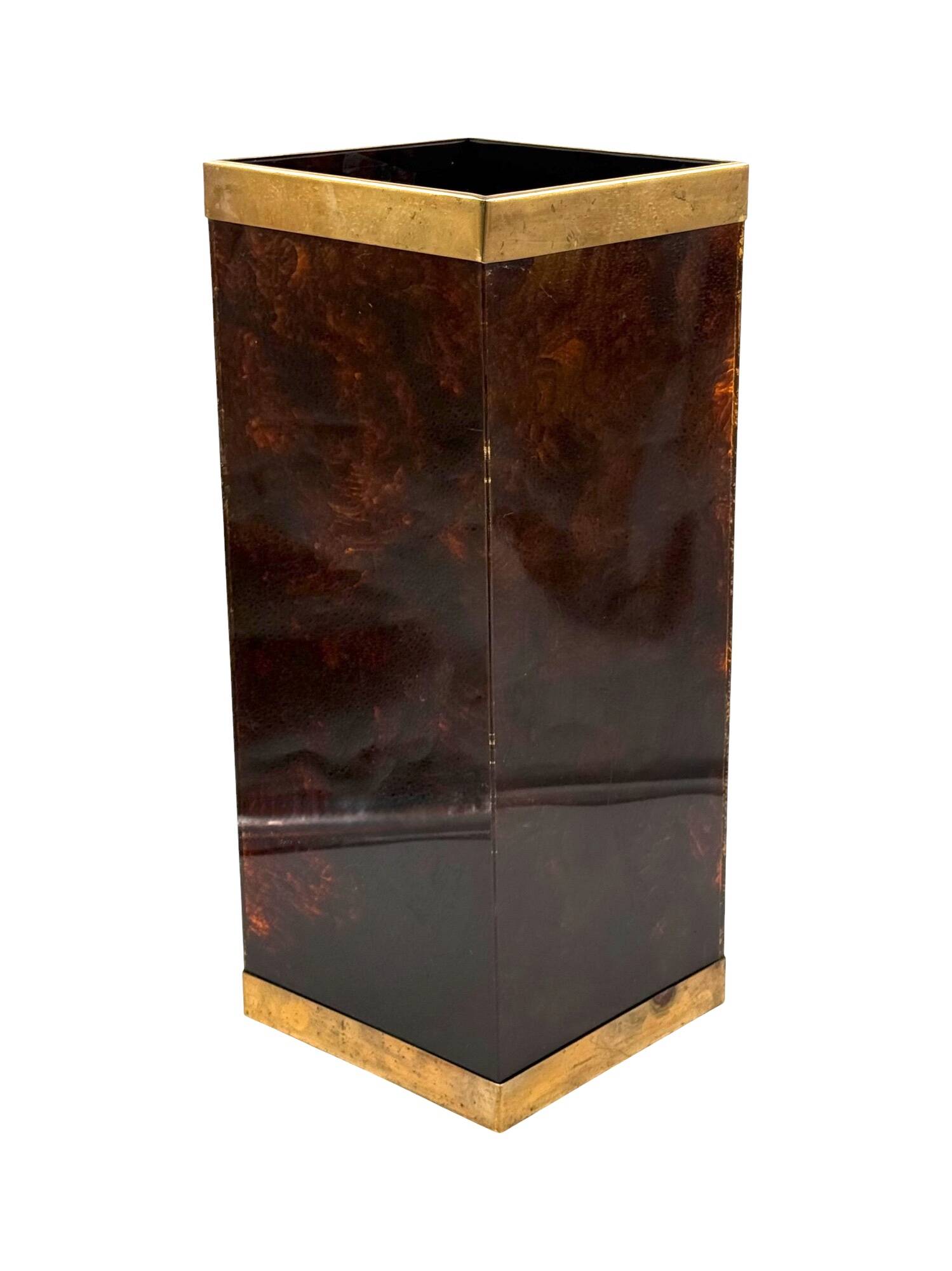 Mid-century brass and bakelite umbrella stand, France 1960s