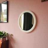vintage white round mirror