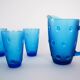 Set of glass and jug, Italian design, 1970s, made in Italy