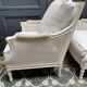 Pair of Louis XVI style caned Bergère armchairs