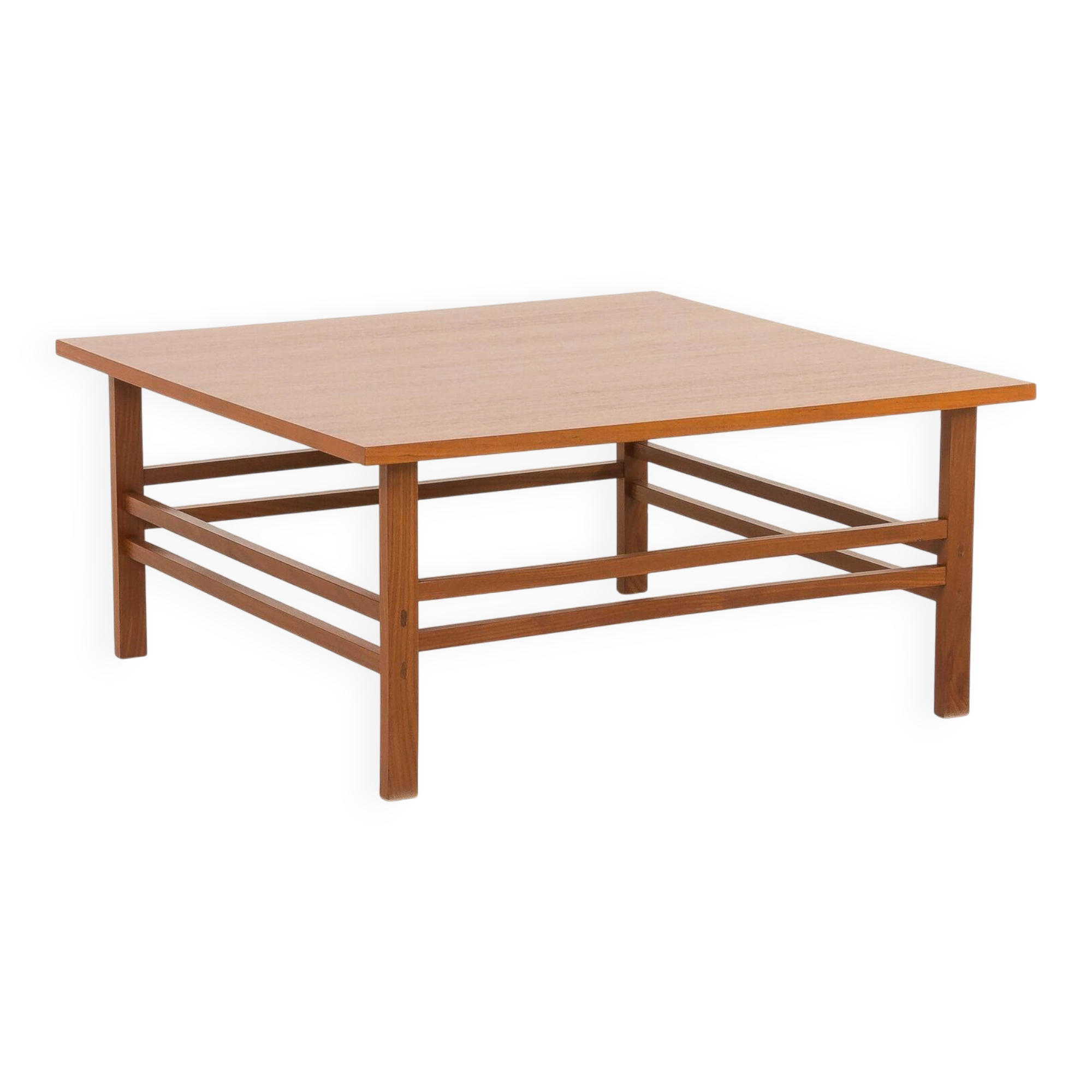 Scandinavian mid century square teak coffee table, Denmark 1970s
