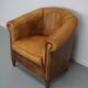 Fauteuil Club Vintage en Cuir Couleur Cognac, Pays-Bas