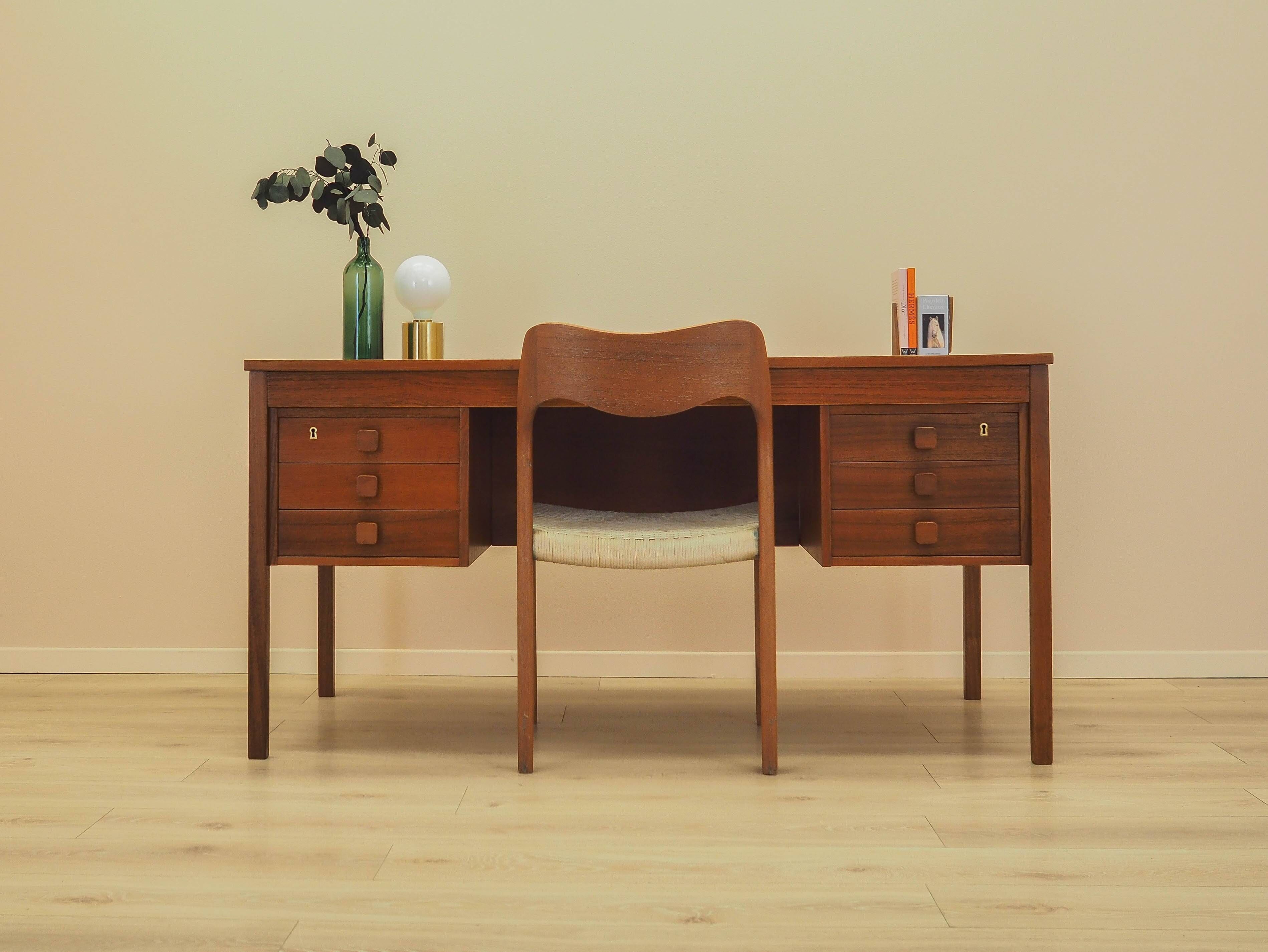 Teak desk with drawers, Denmark, 1960s