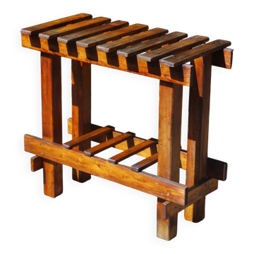 Ancienne table console de ferme en bois massif
