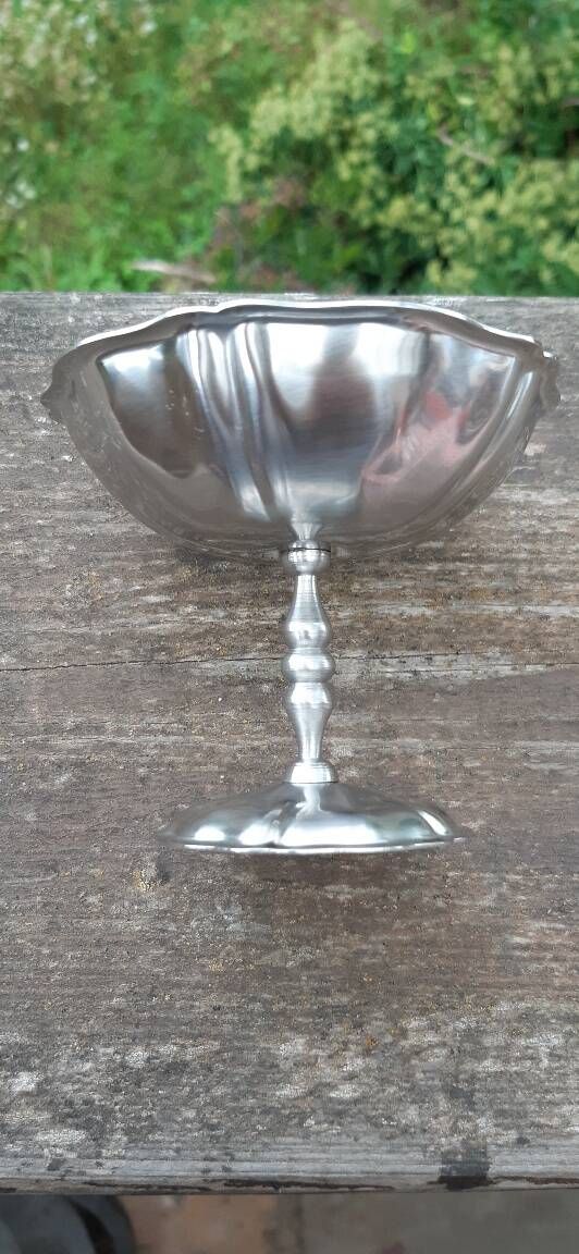 8 vintage stainless steel ice cream cups from Jean Couzon, France