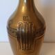 Large brass vase – sculptural piece – geometric decor – 64.5 cm
