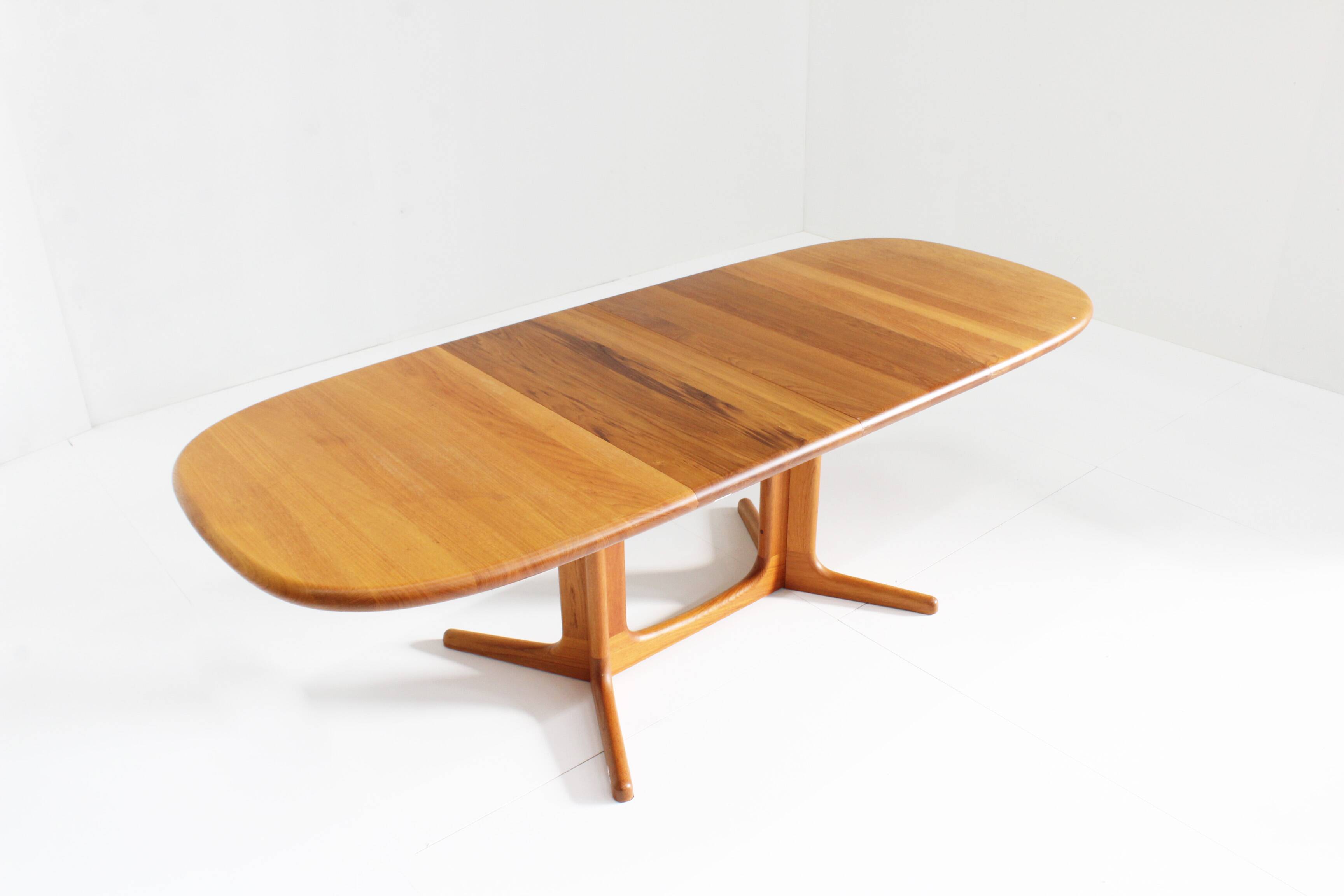 Vintage Glostrup Danish oval extendable dining table solid teak 1960s