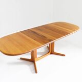 Vintage Glostrup Danish oval extendable dining table solid teak 1960s
