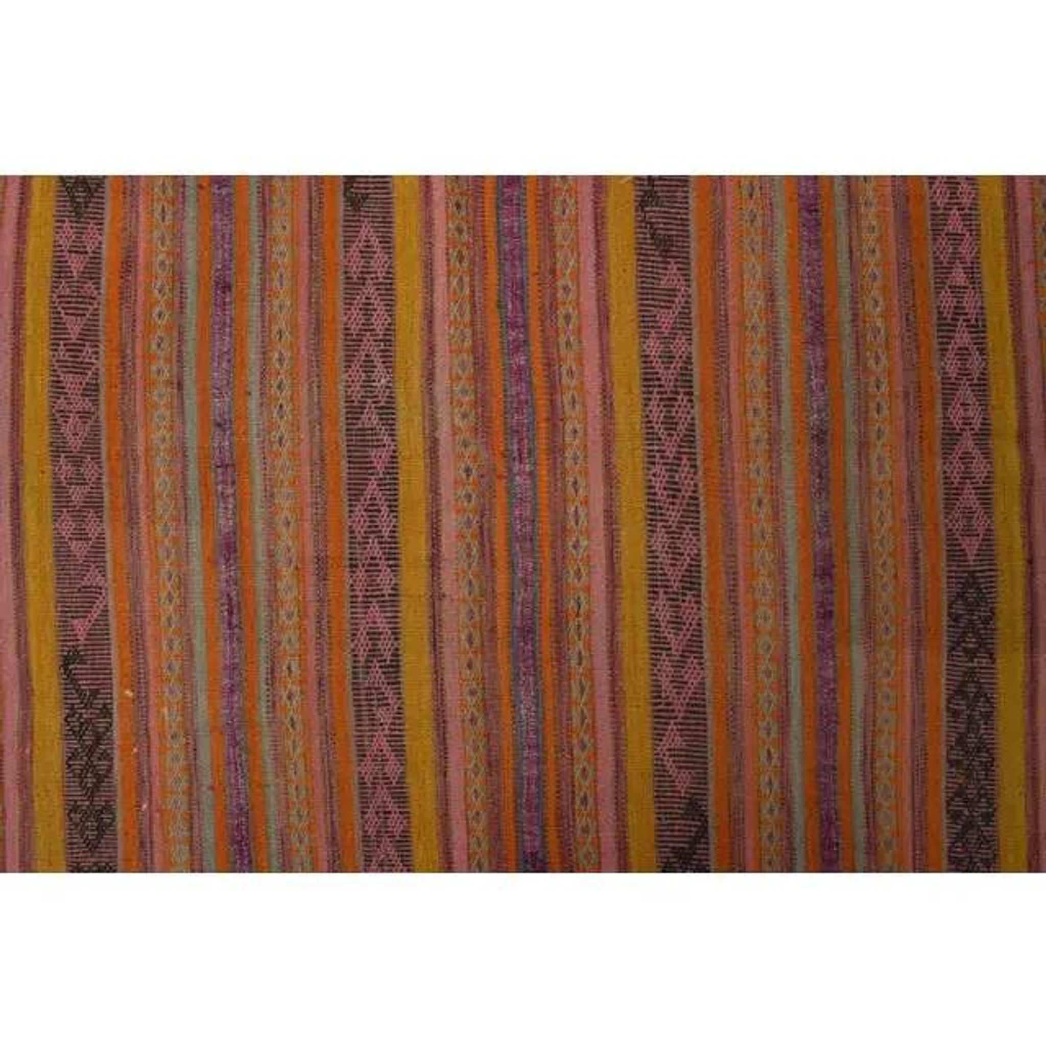 Vintage Turkish Hand-Knotted Wool Cotton Orange Kilim Area Rug 151x153