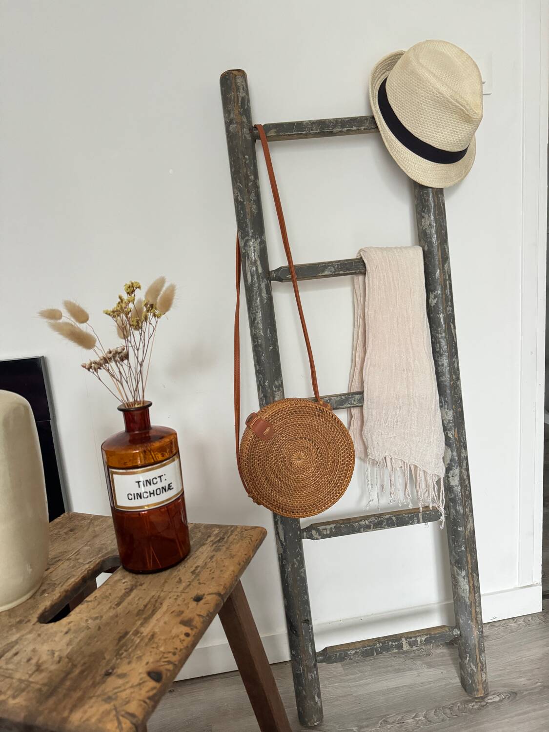 Old decorative wooden ladder