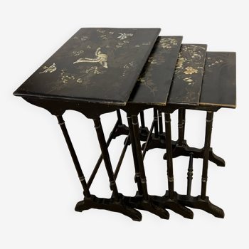 Set of 4 wooden nesting tables, Napoleon III