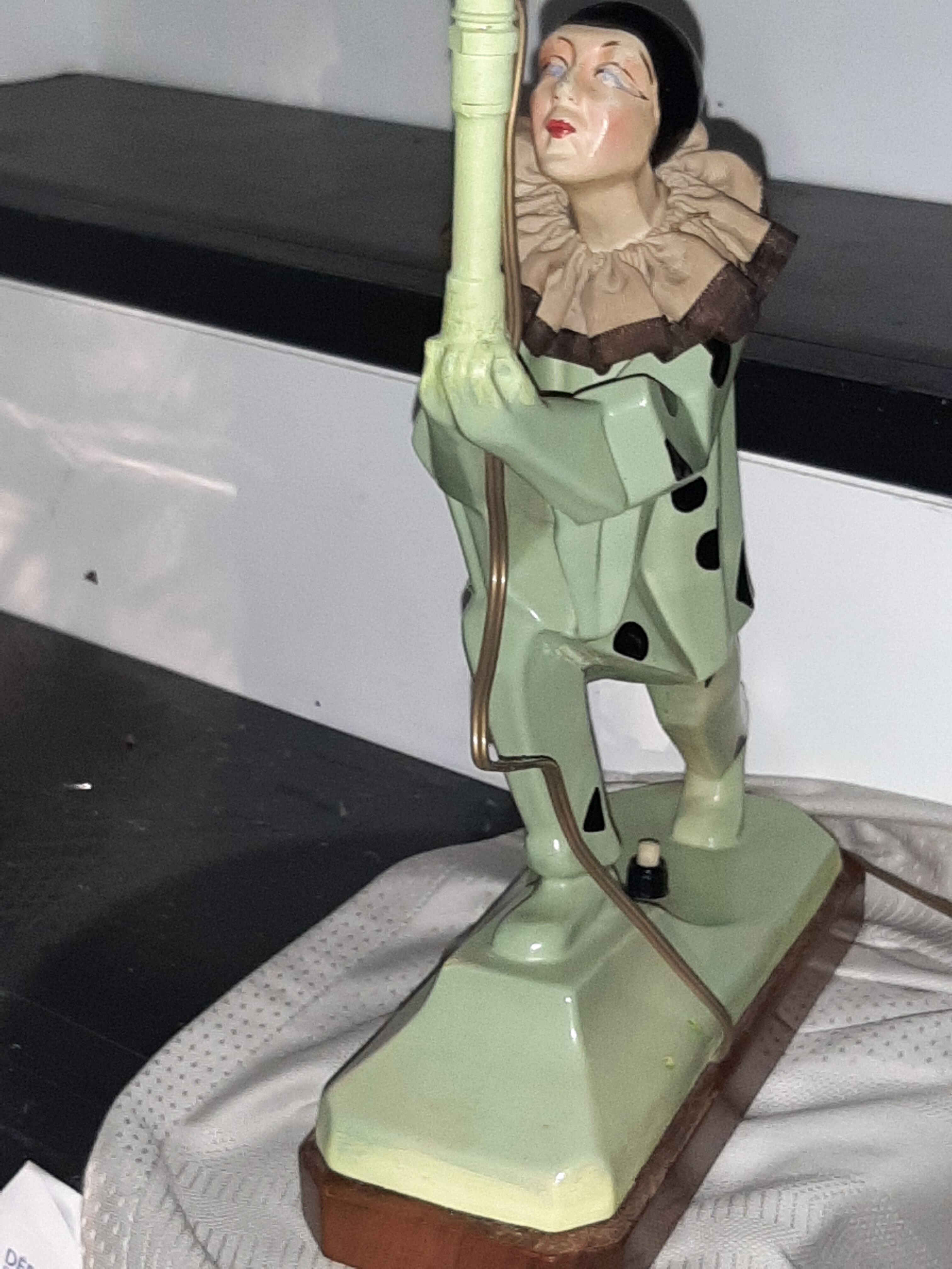 Harlequin-Pierrot art deco cubist lamp