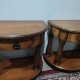 Pair of half-moon bedside tables