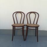 2 Curved wooden bistro chairs