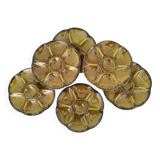 Vintage gien earthenware barbotine shell oyster plates