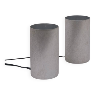 70s brushed aluminum lamps