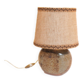 Flattened ball ceramic lamp