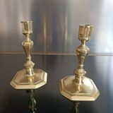 Pair of gilded bronze candlesticks