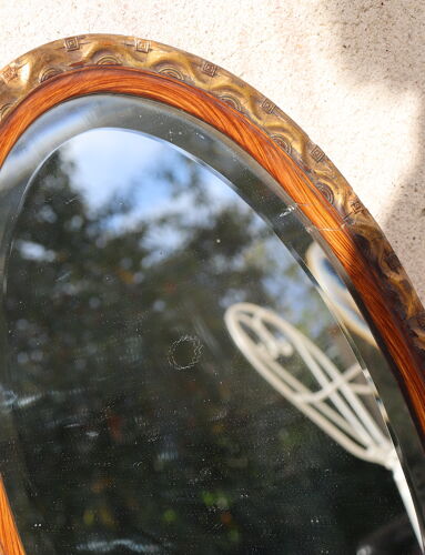Miroir ovale biseauté Art déco