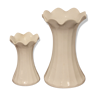 Duo de vases en porcelaine blanche