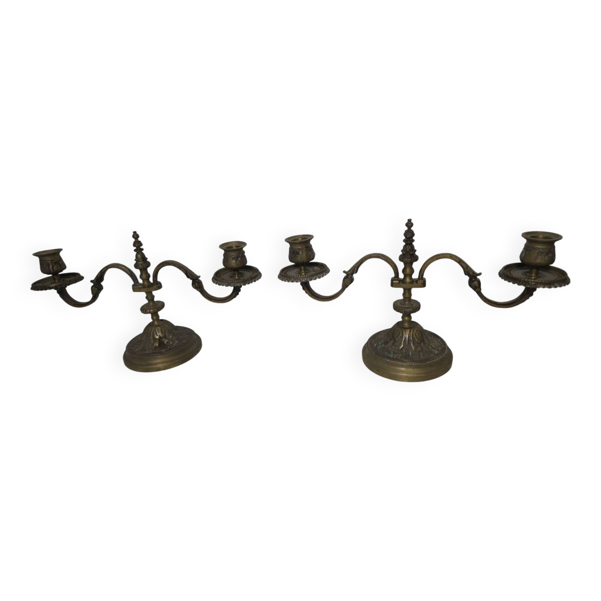 Pair of bronze candlesticks
